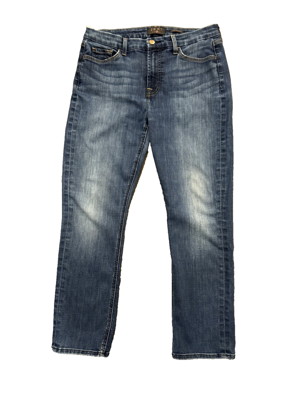 Jen 7 By 7 For All Mankind Jeans Women’s Size 10 Ankle Straight Blue Med Wash